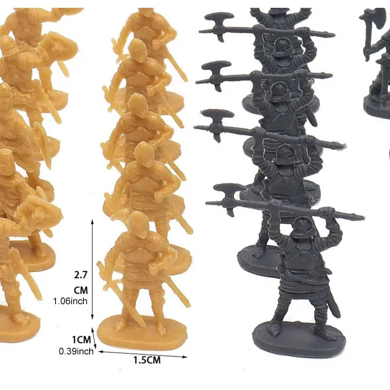 35Pcs Mini Medieval Warrior Figurines, Random Plastic Soldier Models for DIY Craft Decor TMZ