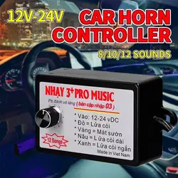 12V-24V Eight Tone Twelve Tone Musical Electronic Horn Controller Horn Speaker Sound Control With Volume Switching For Vehicle