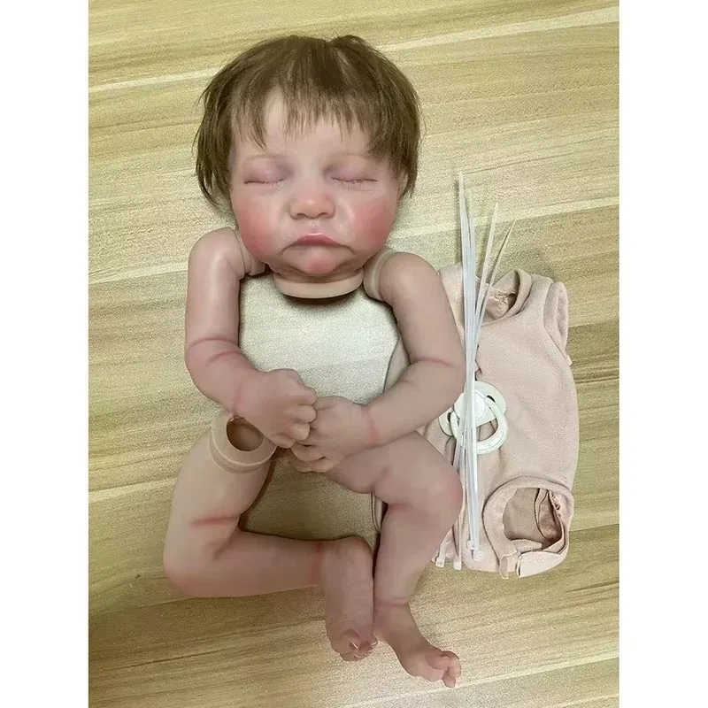 19inch Already Painted Sleeping Levi  Reborn Doll Kits Unassembled DIY Doll Parts with Body Cloth