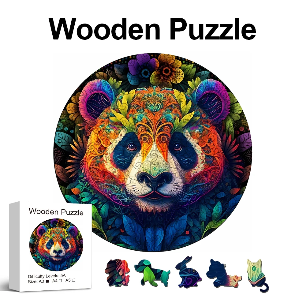 

Panda Wooden Puzzle for Jigsaw Lover, Uniquely Stress Relieves Toys, Christmas Birthday Gift Home Decor Family Game