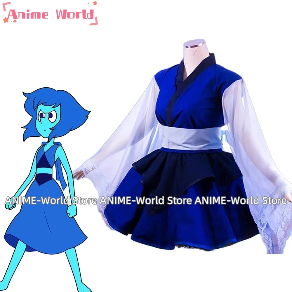 《Custom Size》Steven Universe Lapis Lazuli Lolita Kimono Dress Cosplay Costume Adult Girls Women Custom Made