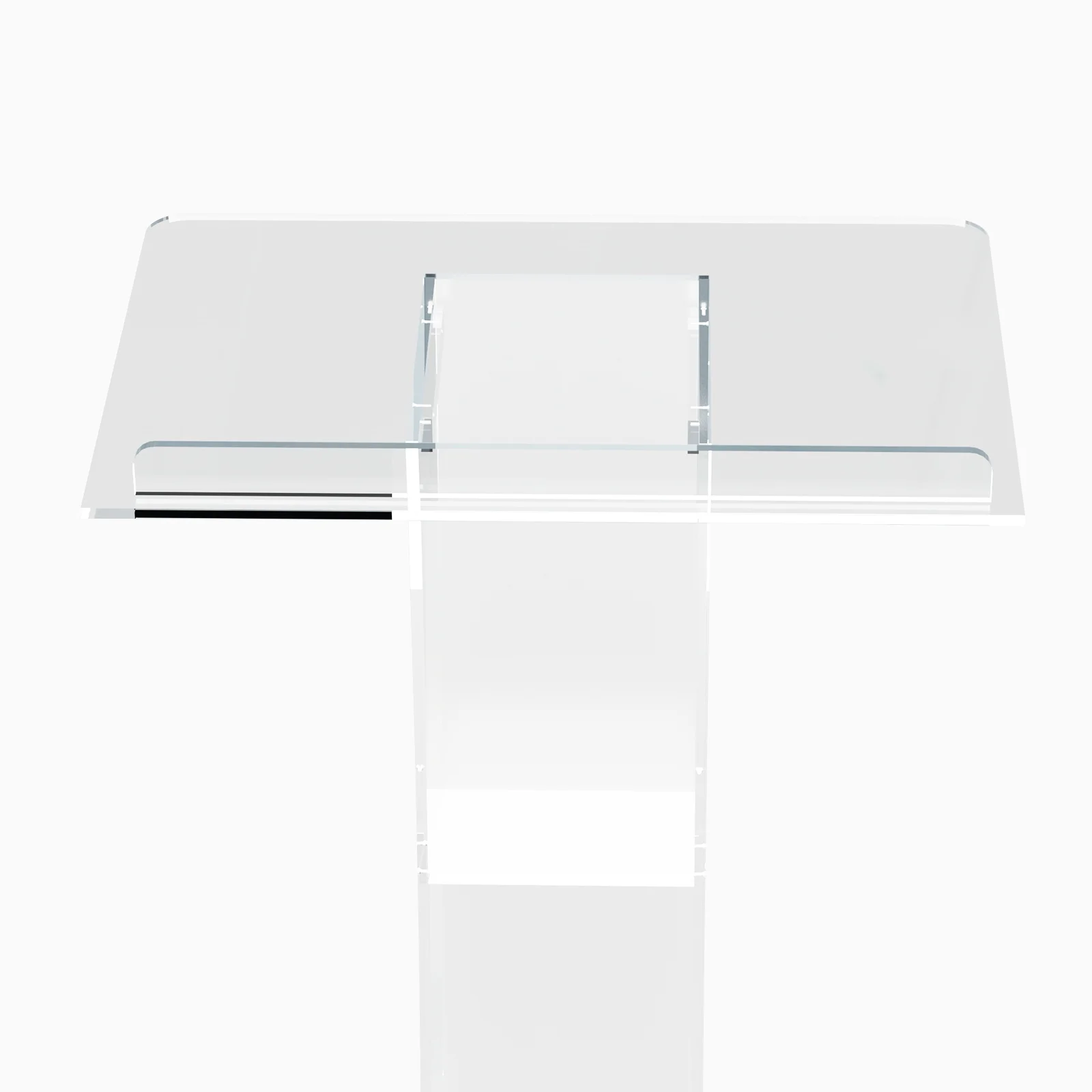 Mobile Detachable Acrylic Transparent Curved Podium for Speeches Opening Ceremonies and Other Occasions Easy Assembly Required