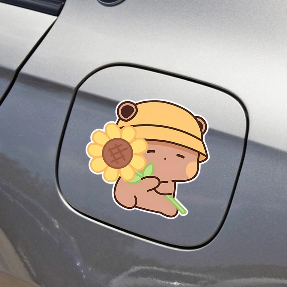 Bubu Dudu Handheld Sunflower Cartoon Pattern Sticker For All Auto Decor Vinyl Film PVC Decal Personalized Waterproof Accessories