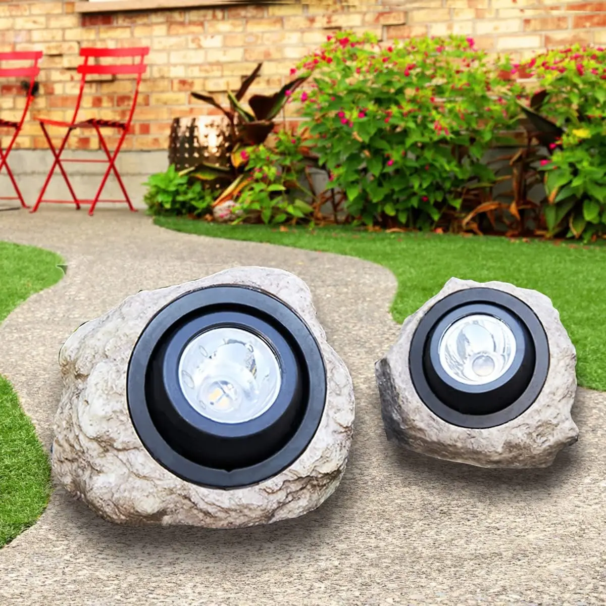Outdoor Path Fixtures Glass Globe 8in Dual CCT Path Light Winter Stone Gray