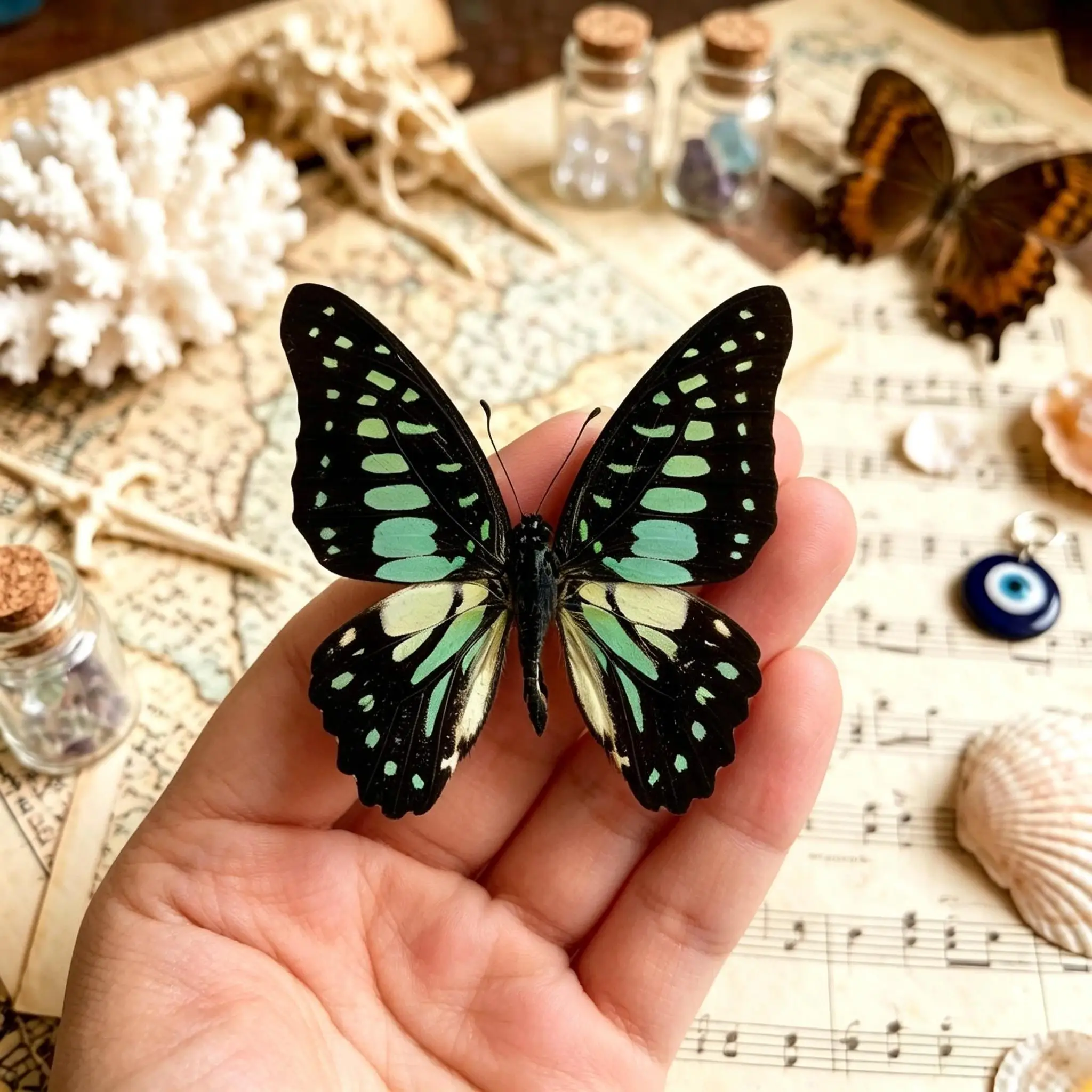 5-100pcs Graphium chironides Butterfly Specimens | Bulk Insect Collection for Crafts, Curio Display & Natural History Art
