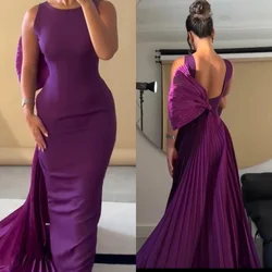 Customized Sizes Available Jersey Pleat Column Jewel Long Dresses Homecoming  Matching Elegant