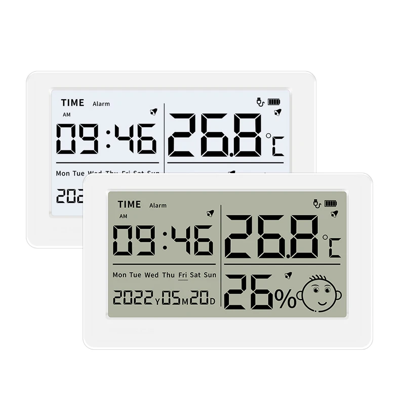 Digital thermometers Temperature Humidity Wall Clock LCD Electronic Mini Thermometer Hydrometer Meter weather station  for home