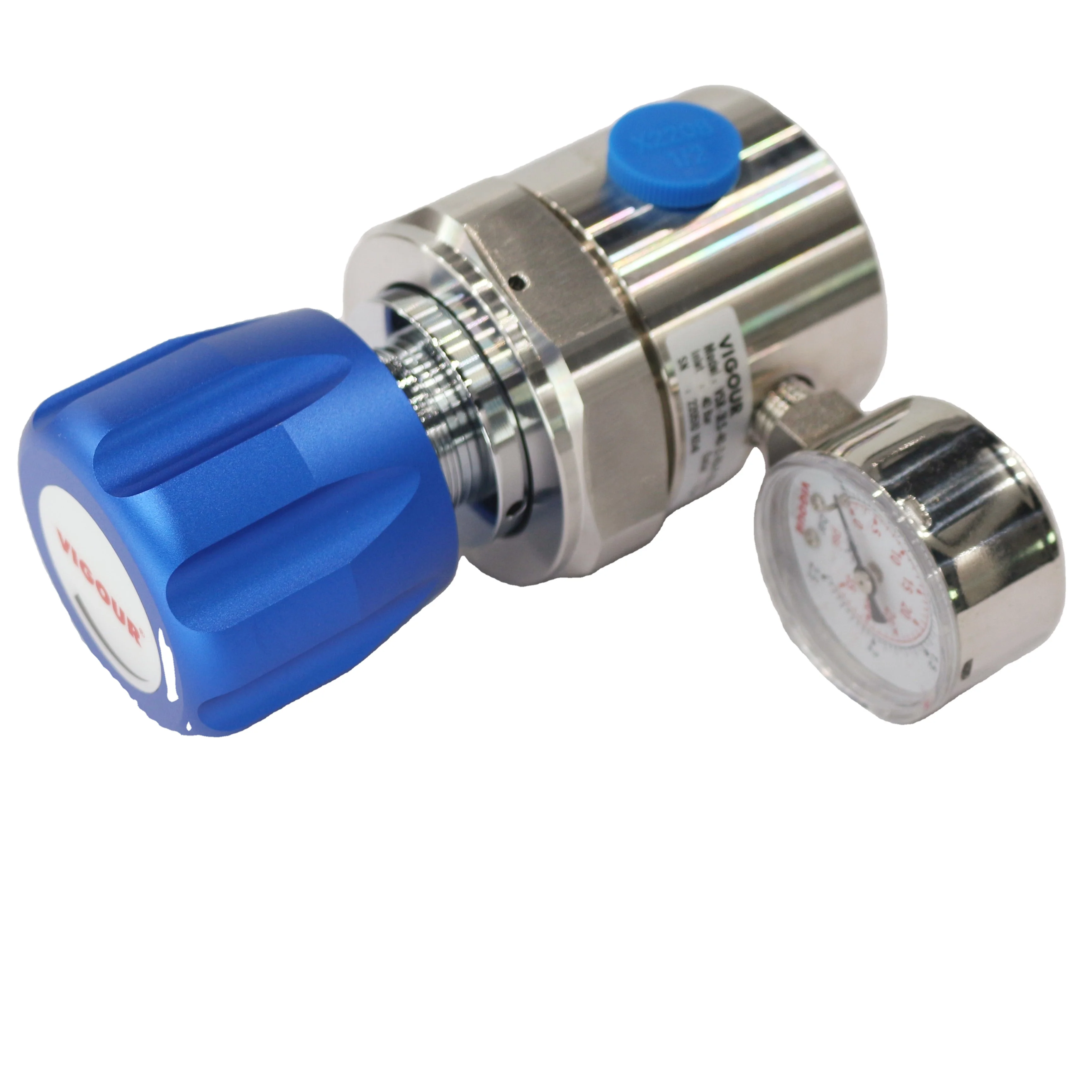 

VIGOUR 300 Bar Inlet 316L Stainless Steel Pressure Line Regulator PCTFE Valve Seat for Propane Argon Natural Also for Acetylene