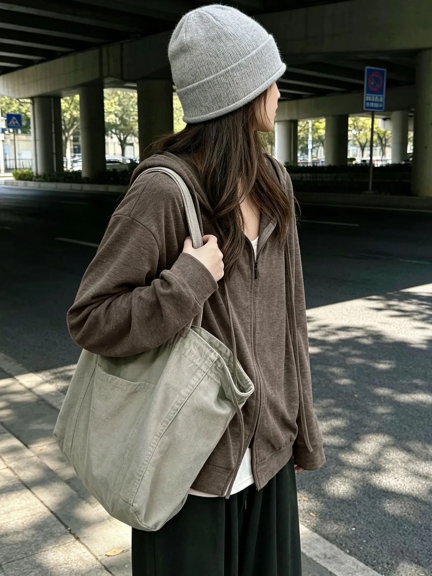 Korean Style Hooded Sweatshirt Women's Loose Casual Long Sleeve Flocking Outerwear Autumn New Arrival Small Size Lazy Style