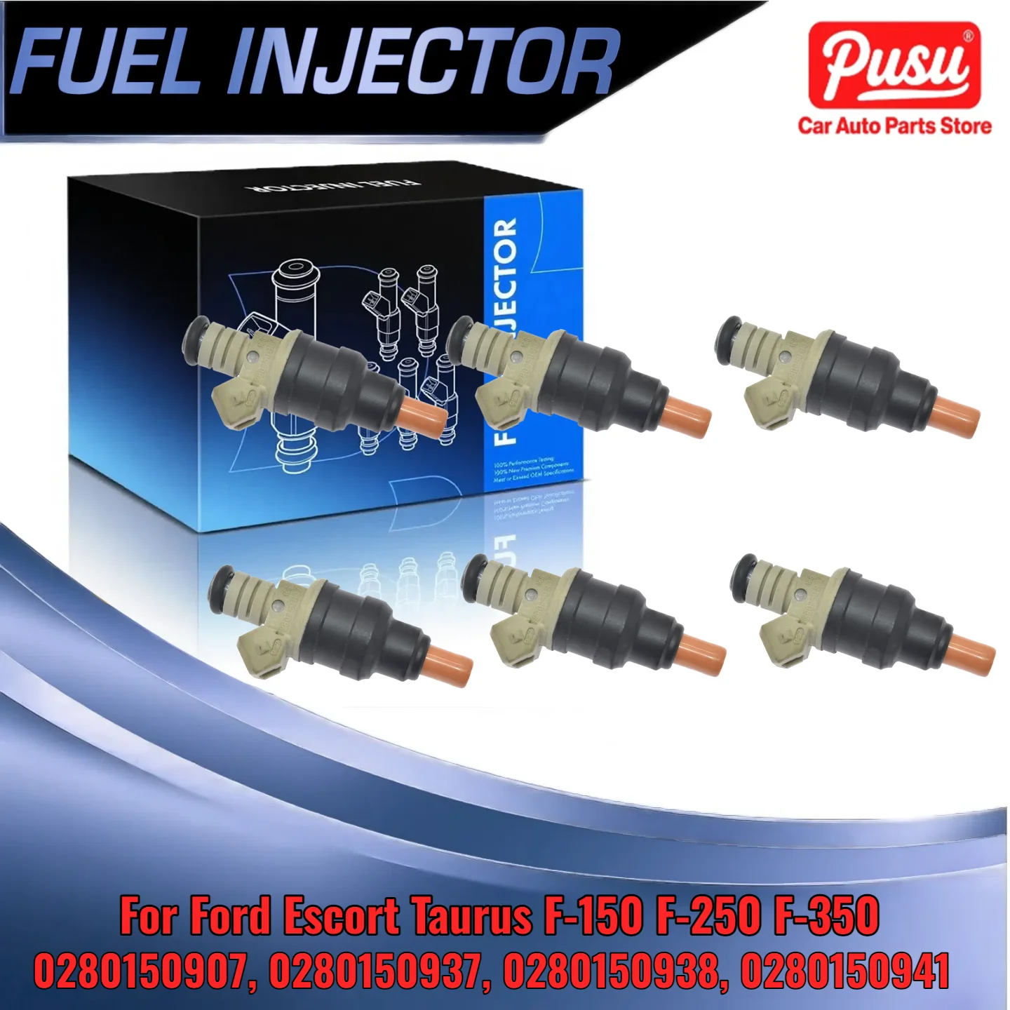 

6 New Fuel Injectors For Ford Taurus F-150 For Mercury Compatible with Part Numbers 0280150907 0280150941 0280150938