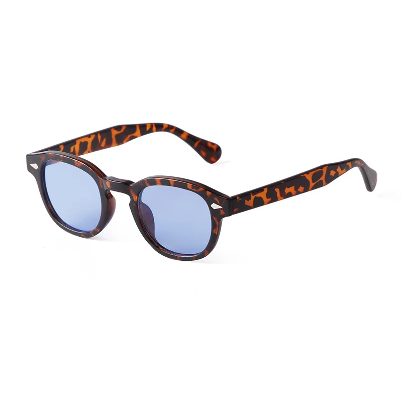 JNPCXI Vintage Runde Sonnenbrille Frauen Männer Retro Niet Blau Farbverlauf Weibliche Sonnenbrille UV400