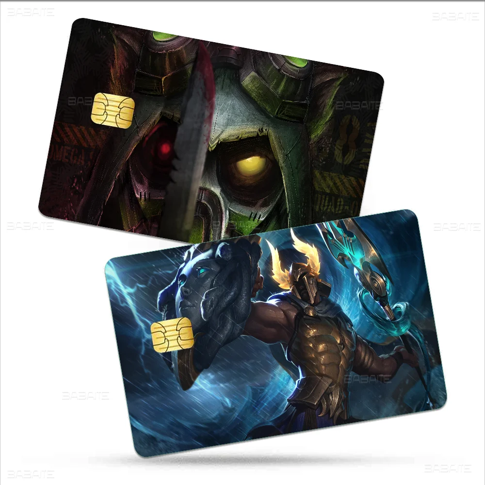 P-Pantheon L-League Of L-Legends Credit Card Skin Stickers No Adhesive Residue Water Proof For VISA Credit Card Access Card