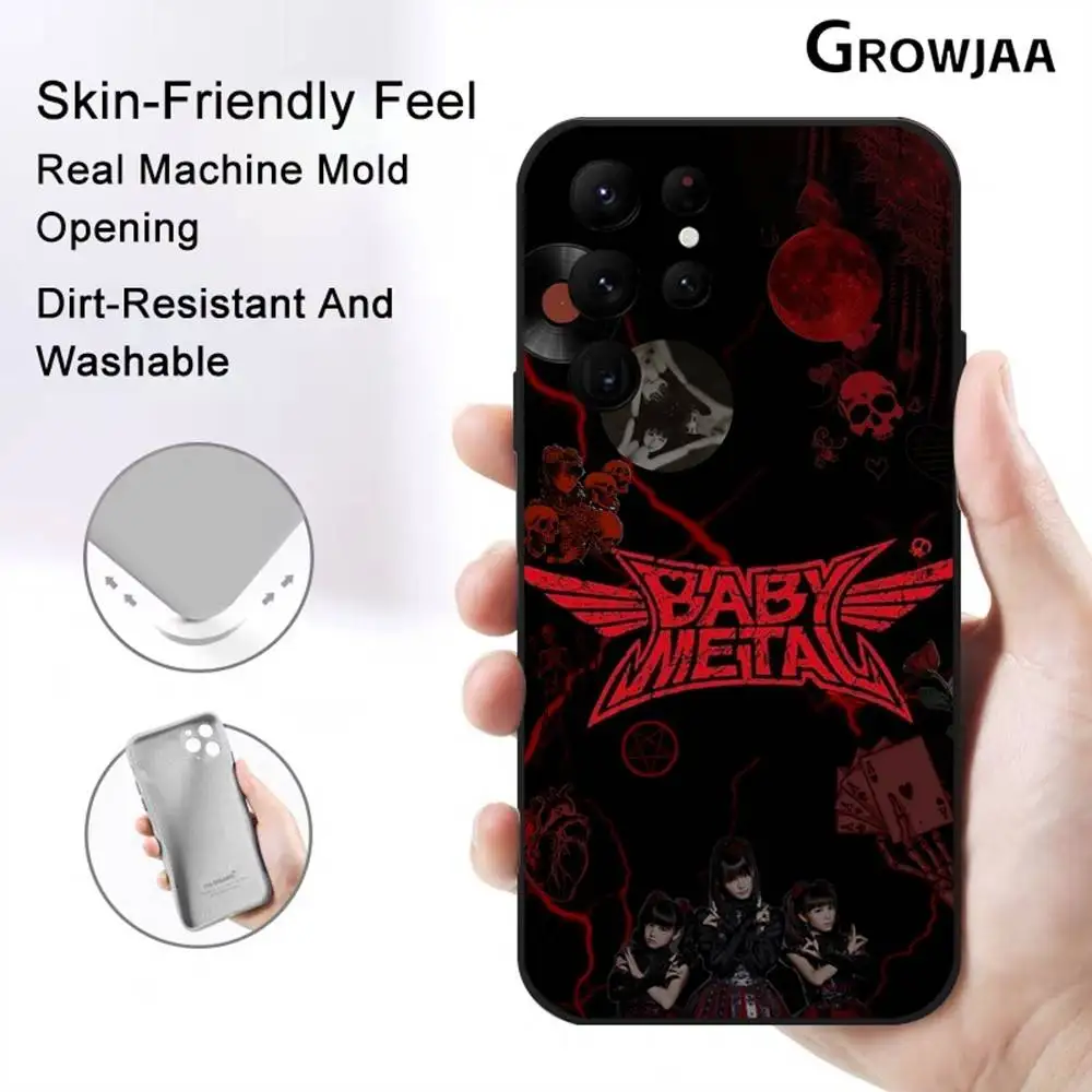 حافظة هاتف معدنية ثقيلة B-BABYMETAL لهاتف سامسونج جالاكسي S25 S24 S22 S23 Ultra S21 S20 Plus 5G حافظة حماية من السيليكون Funda