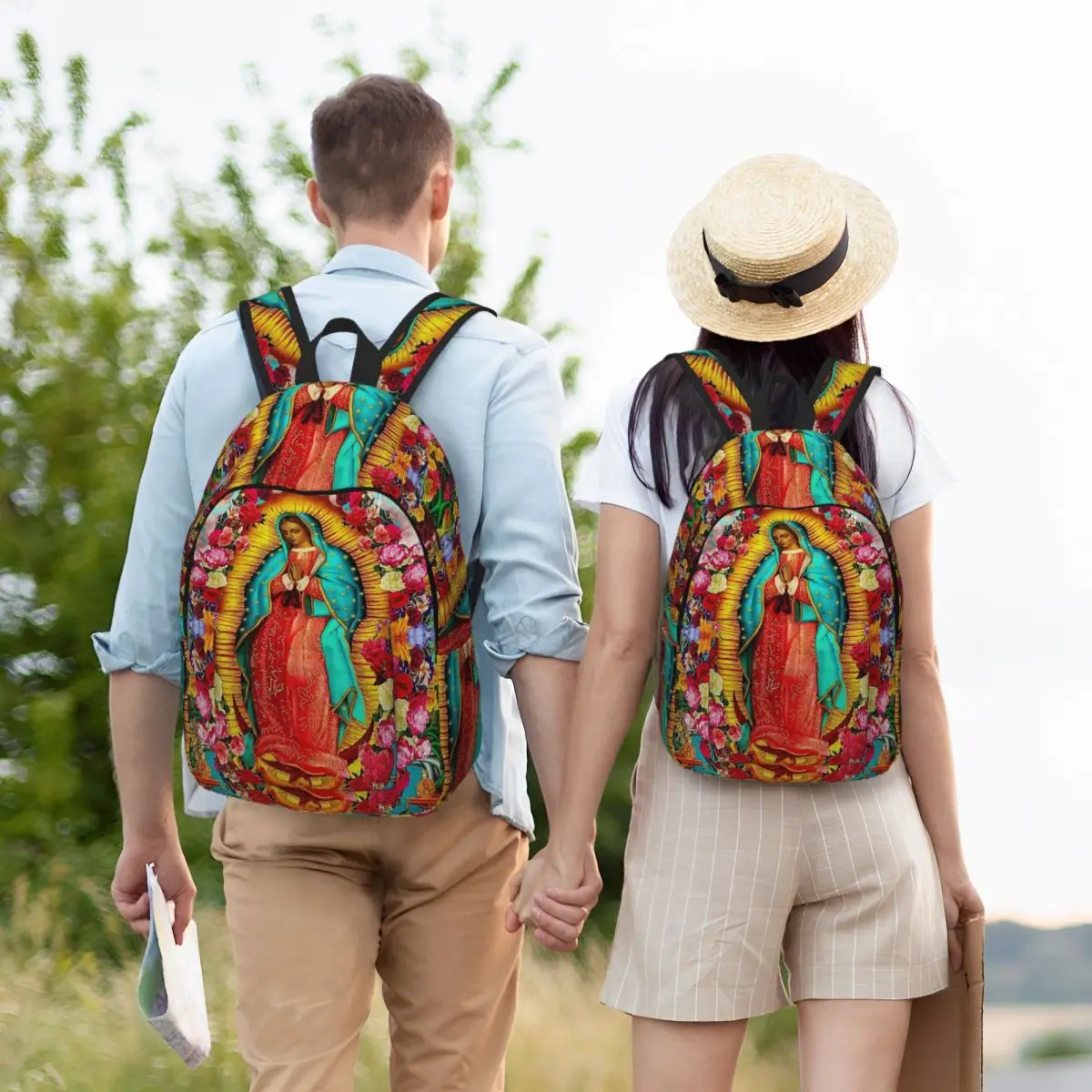

Holy Mary Oil Painting Lady Of Guadalupe Virgin Mary Student Backpack School Bag Daypack for Men Women Bookbag Shoulder Bags