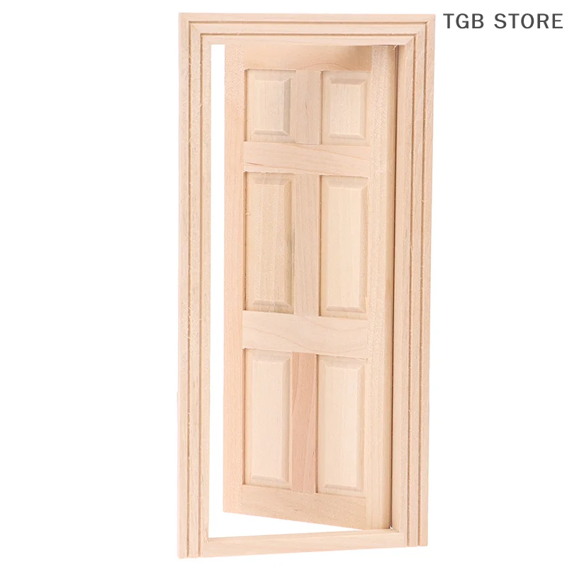 

1/12 Dollhouse Miniature 6 Panel Interior Wooden Door DIY Furniture Accessories
