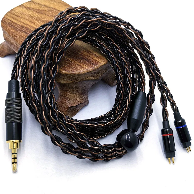 RY-C6 1.2m DIY Replacement 0.78mm 2Pin Cable 3.5/2.5/4.4mm Silver Plated Upgraded  8 core wire cable