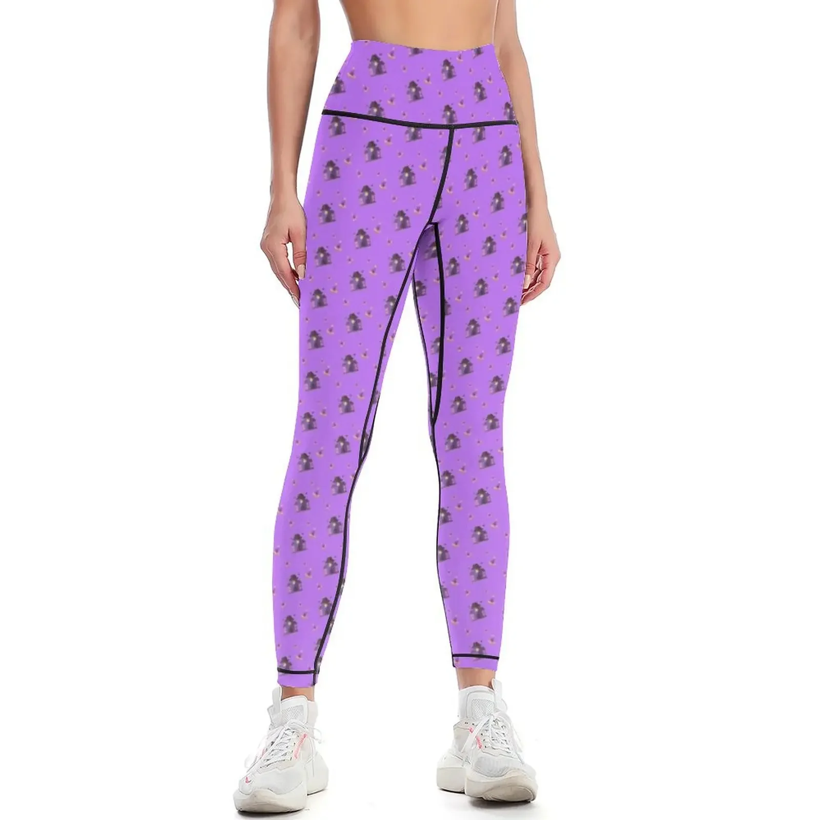 

Happy Halloween Holiday | Spooky Castle with Bats and Candles Pattern Leggings sport set Womens Leggings