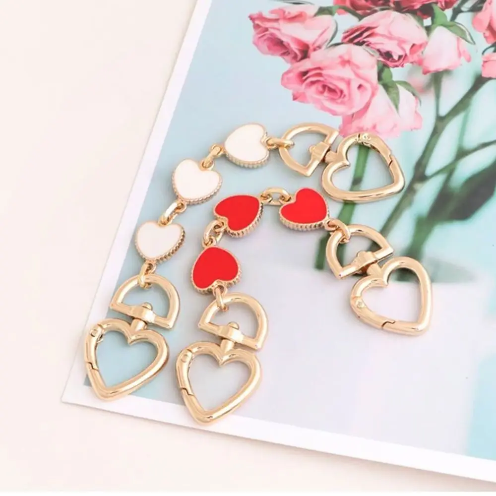 Bag Chain Strap Extender Heart-shaped Hanging Replacement Chain For Purse Clutch Handbag Bag Extension Chain Bag Accessories