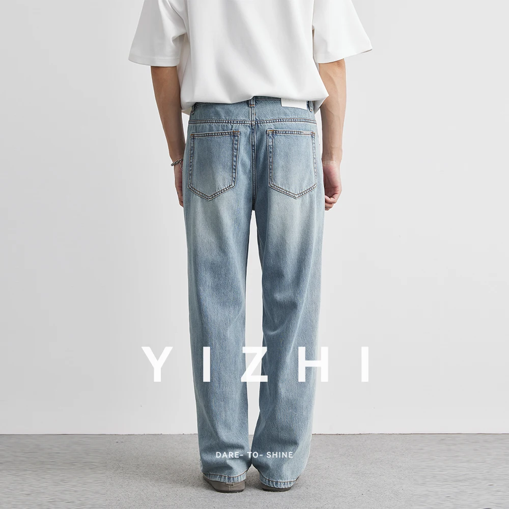 Men's Washed Light Jeans 2025 Summer New Style Ripped Loose Straight Trousers Thin Fashion Casual Jeans Trousers 28-36