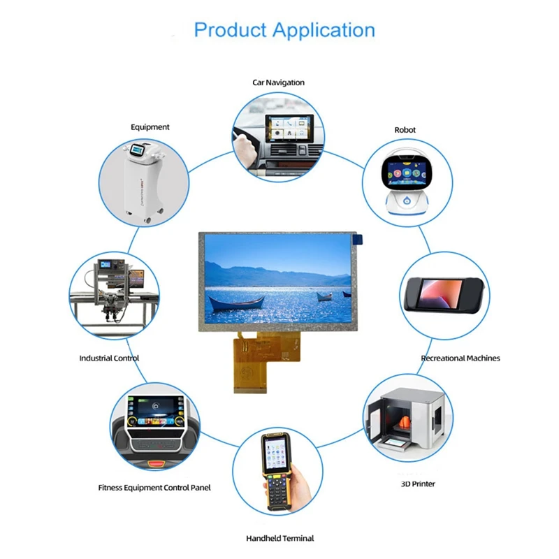 5.0 Inch Display Screen For Home Appliances Electric Vehicles Motorcycles Instrumentation LCD Screens