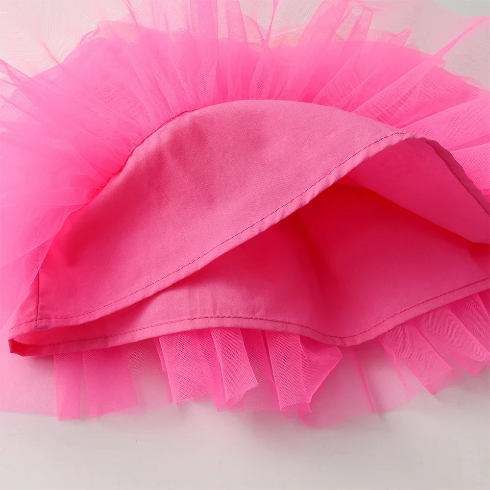 VIKITA Rosa mehrlagiger Rüschen-Tüllrock für Kleinkinder, elegante Prinzessinnen-Tutu-Röcke für Geburtstagsfeiern, Tanzschulen und Alltagsoutfits – Detail 5