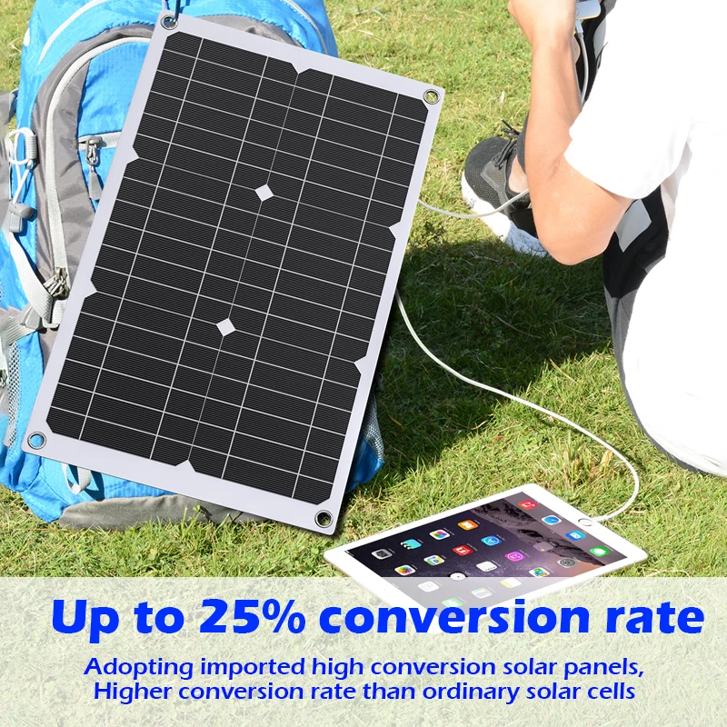 High-Efficiency 500W Foldable Solar Panel, Featuring 18V/12V DC and 5V USB Ports, Waterproof Design for All-Weather Camping