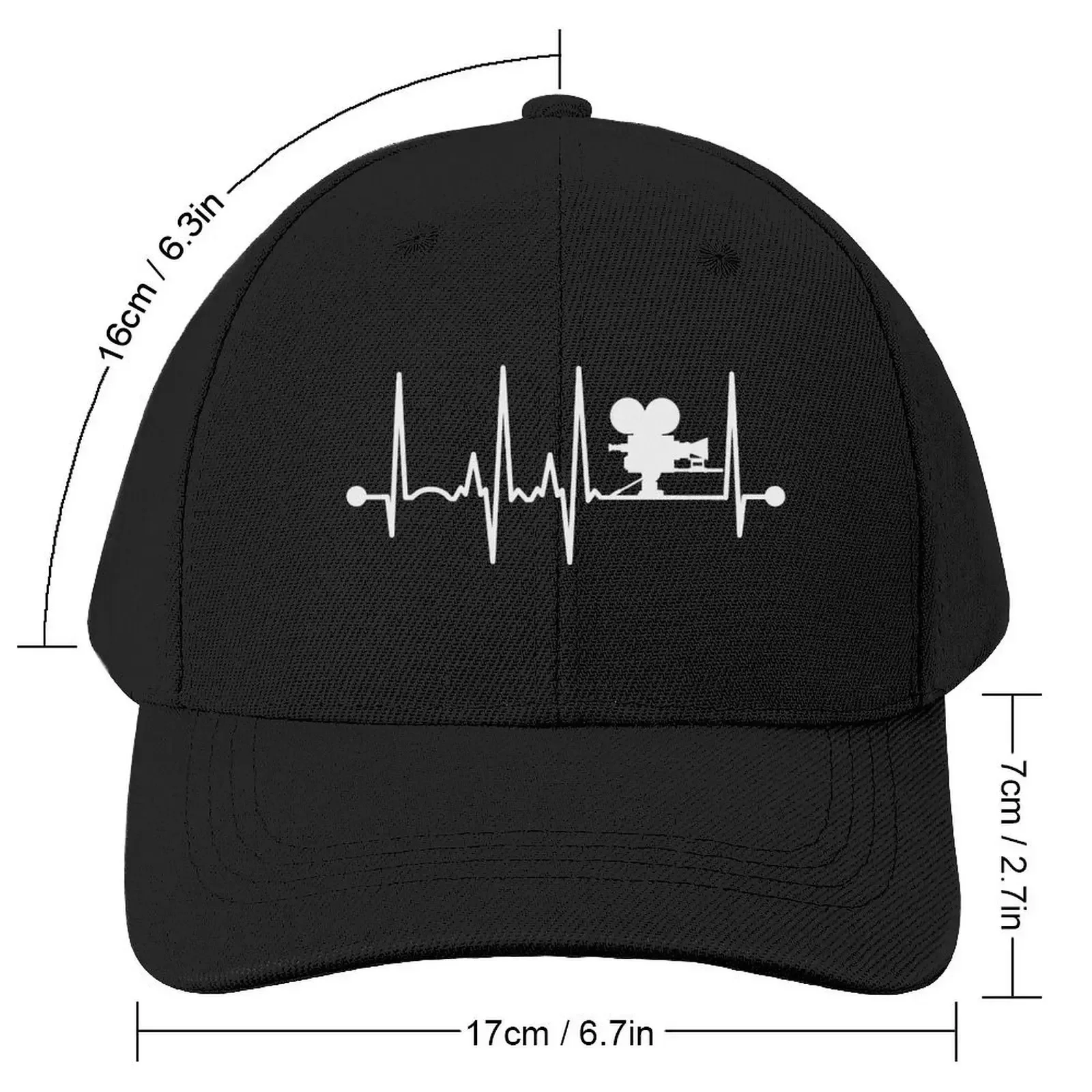 Movie Camera Heartbeat Baseball Cap beach hat Luxury Brand New Hat black Ladies Men's