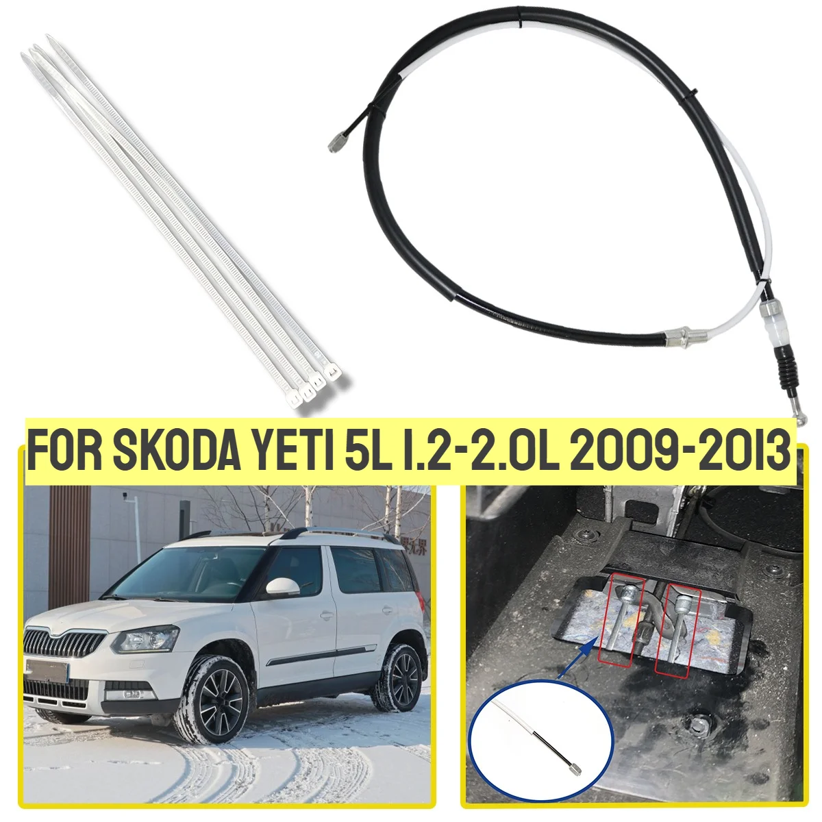 1/2Pcs Rear Left Right Parking Brake Cables Heavy Duty Corrosion Resistant Replacement For Skoda Yeti 5L 1.2-2.0L 2009-2013