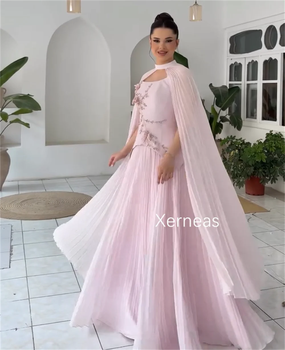 Customized Intricate Jersey Pleat Flower A-line Strapless Long Dresses Bespoke Occasion Fashion Chinese Style