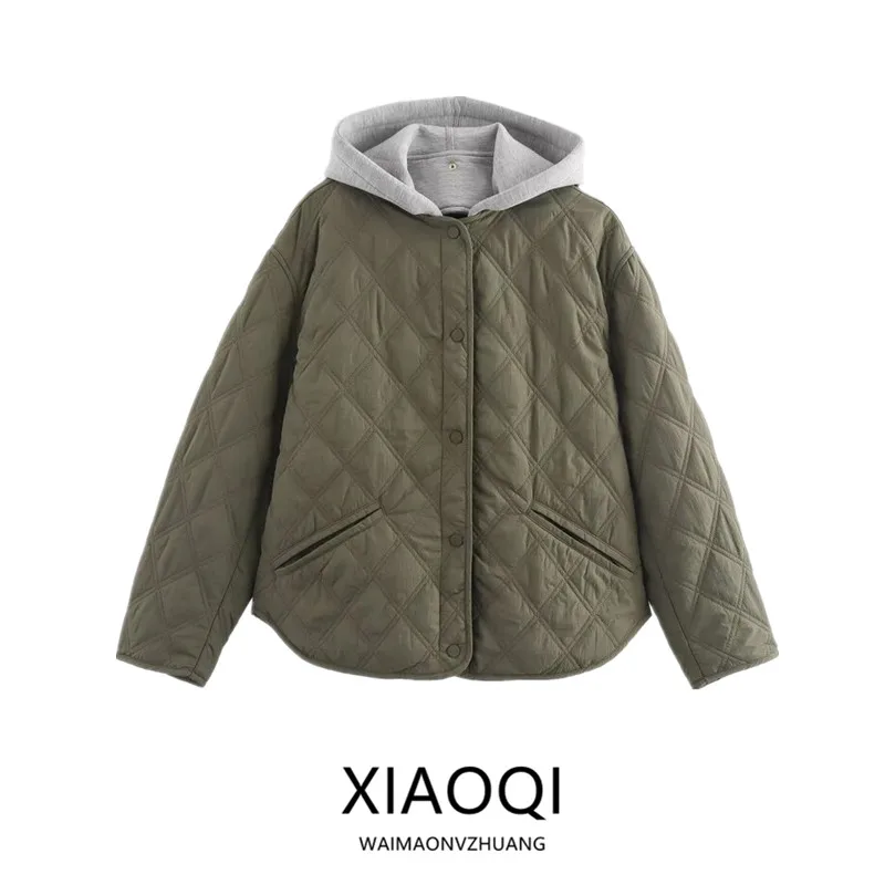 

Теплая хлопковая куртка с капюшоном и круглым вырезом, с длинными рукавами, женская, осенне-зимняя, новинка, верхняя одежда, пальто 8073246, удобная для повседневной носки...