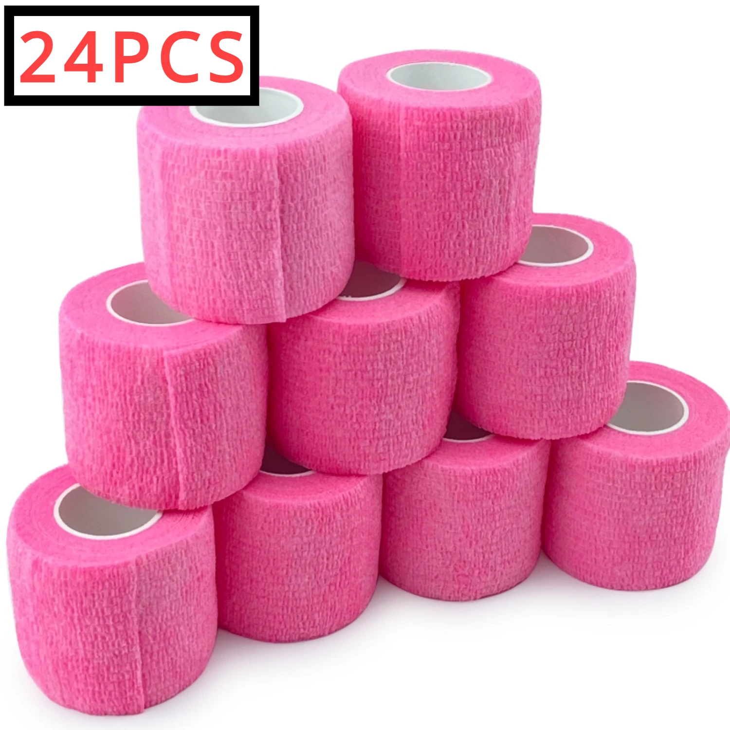 24/12/8/1pcs Bright Pink Tattoo Wrap Grip Cover, Tattoo Grip Bandage Wraps Tapes, Self Adhesive Bandage, Tattoo accessories