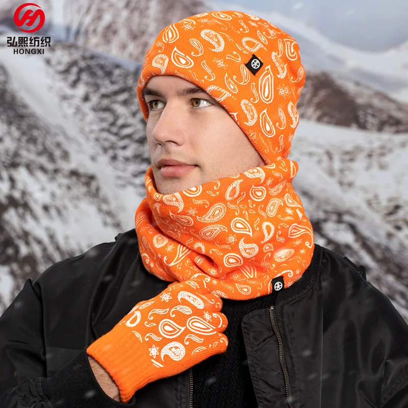 men-women-autumn-winter-cashew-flower-wool-hat-scarf-gloves-3-sets-fashionable-colourful-printed-knit-hat-gorros-invierno-w234