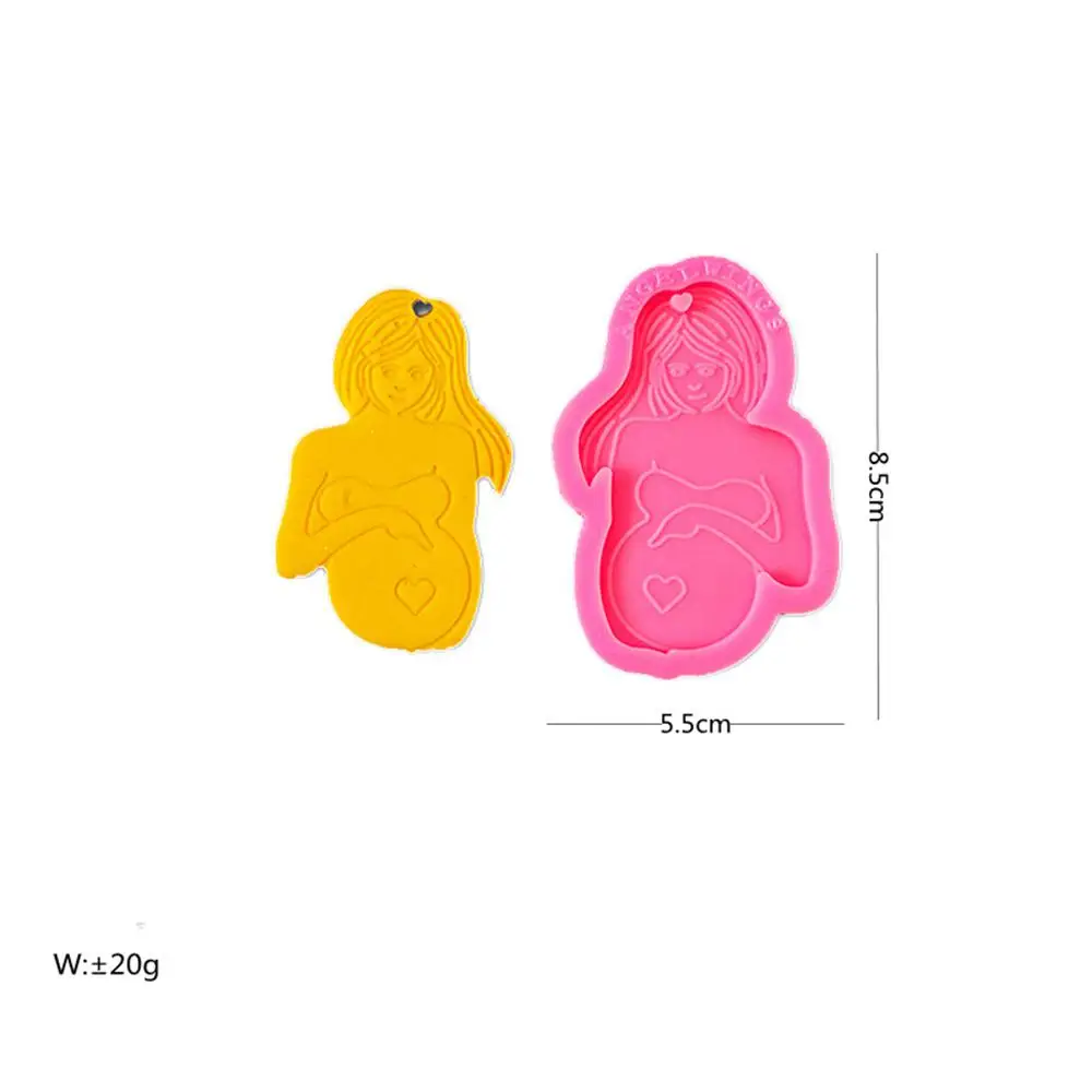 1~5PCS Pregnant Mother Baby Silicone Mold MOM DAD Letter Foot Hand Lips Craft Custom Keychain Epoxy Resin Molds Handmade Charms