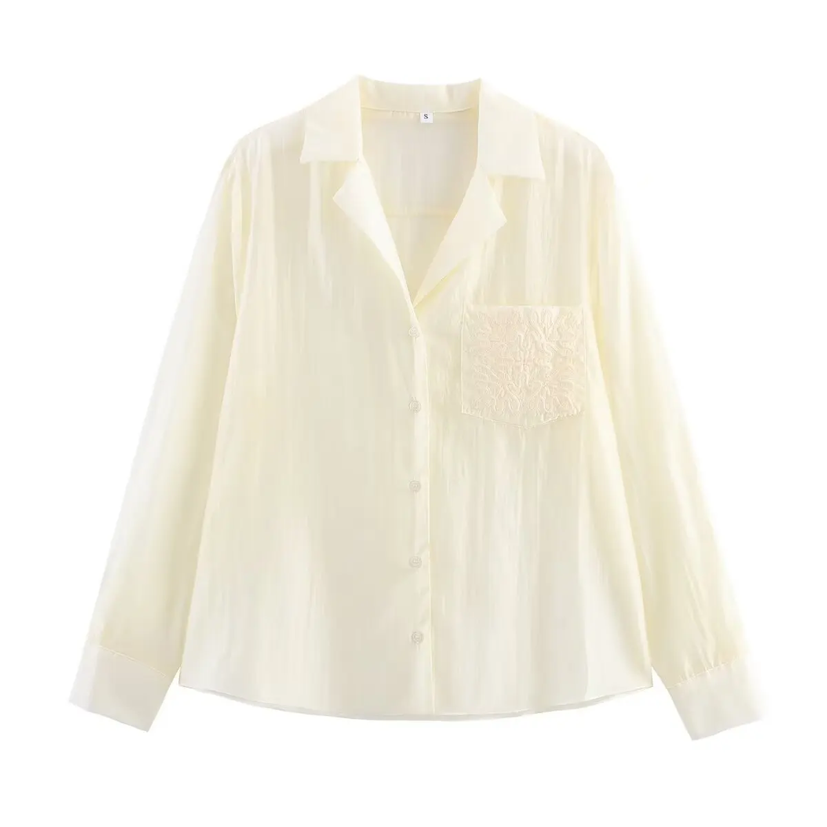 Herfst/Winter 2025 Nieuwkomers Damesoverhemden Zakgeborduurde elegante blouse Vintage-geïnspireerd elegant overhemd