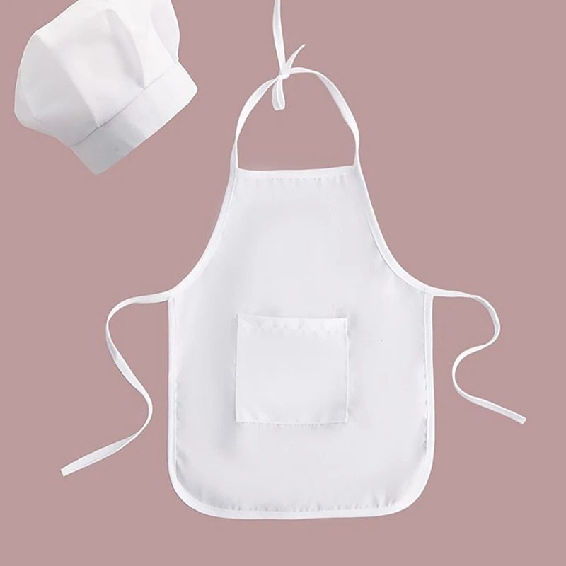 2Pcs Cute Baby Chef Apron Hat for Kids Costumes Chef Baby White Cook Costume Newborn Fancy Photography Prop Hat Apron Accessori