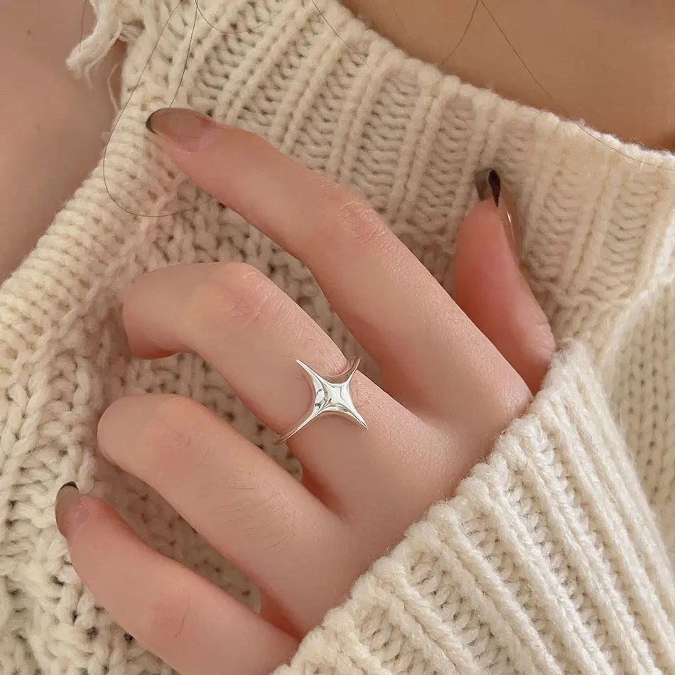 Women's 925 Sterling Silver Star Adjustable Ring