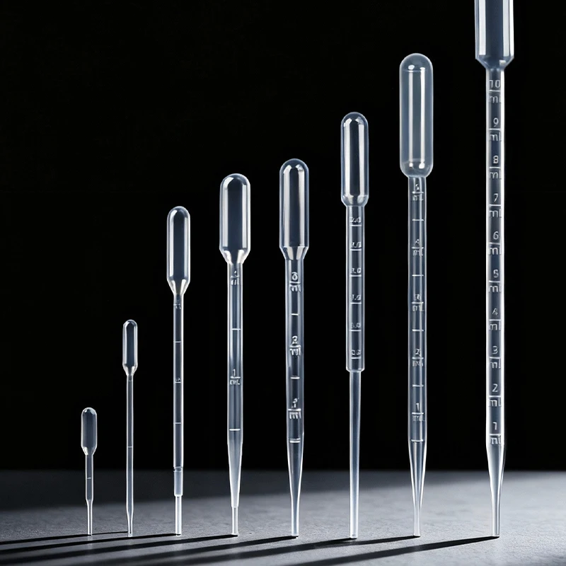 100Pcs Laboratory Pipettes Set 1ml 2ml 3ml 5ml Plastic Disposable Graduated Containers with Straw Liquid Dropping Makeup Tools