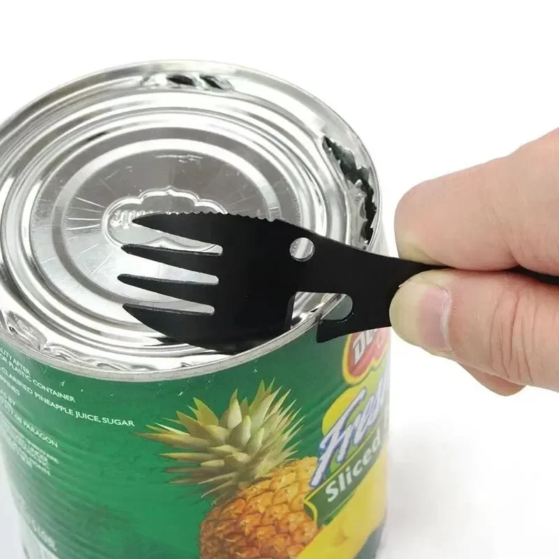 Multifuncional apito faca acampamento ao ar livre sobrevivência spork cozinha multifuncional chave abridor de garrafa colher.