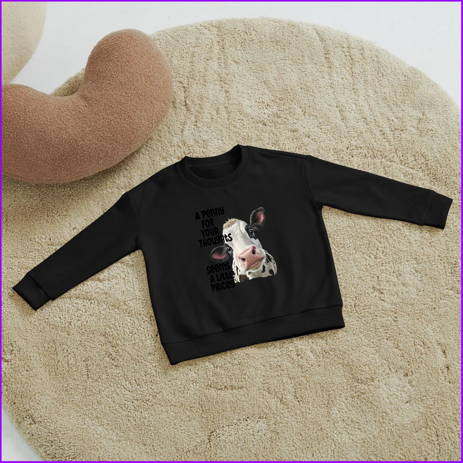 A penny for your thoughts seems a little pricey cow animal YHBD12 Kids boys girls hoodies sweatshirts children's baby clothes