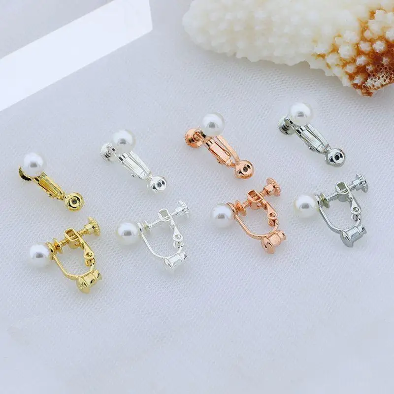 A52E DIY handgefertigte Clip-on-Ohrring-Konverter, Schraub-Ohrclip-Konverter, verwandeln Sie Ohrstecker mit silberner Nadel in – Detail 3