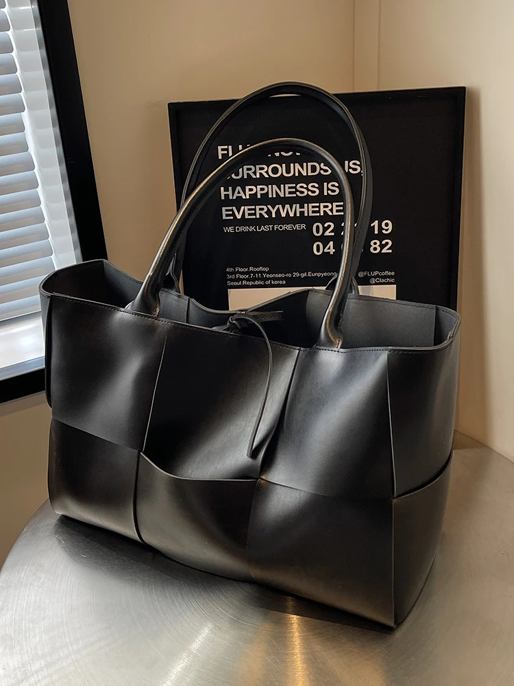 

Large Capaci Women's Tote Bag Casual Commuter oulder Handbag for Class Faionable Weaving Design Single Strap Zipper Clo...
