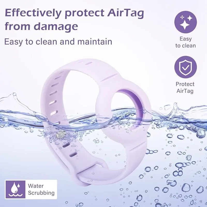 

Durable Silicone Strap Case Anti-Lost Tracker Cover with Secure Fit Strap For Apple AirTag