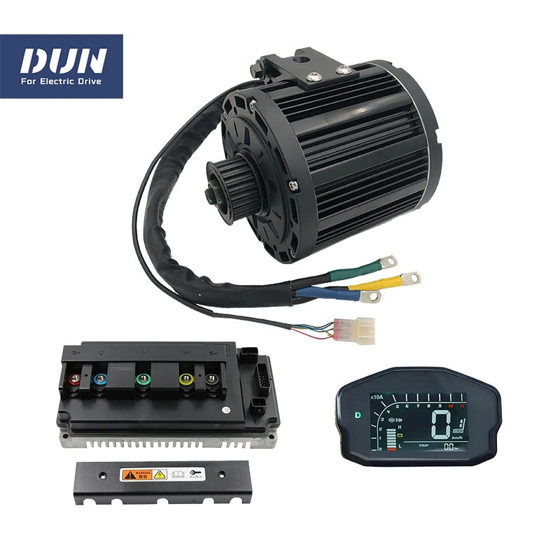 QS 138 72V 100KPH 3000W PMSM Mid Drive Motor with 150A DUN/Votol EM-150 Controller and DKD Display For Electric Motorcycle