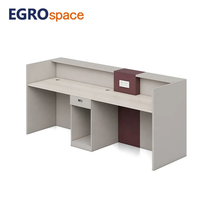 Wholesale Popular Design Hotel Desk Reception Office White Beauty Counter Wood Front Lobby Table