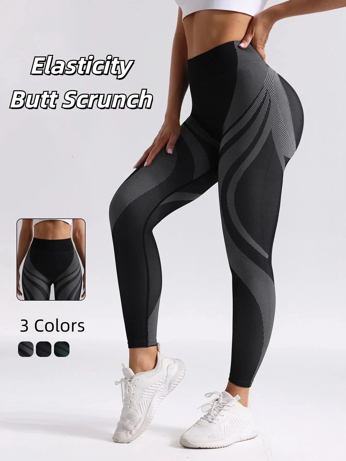 Women Impact Fitness Yoga Leggings High Waist Seamless Sportswear Female Workout Leggings Scrunch Butt Hip Lifting Pants