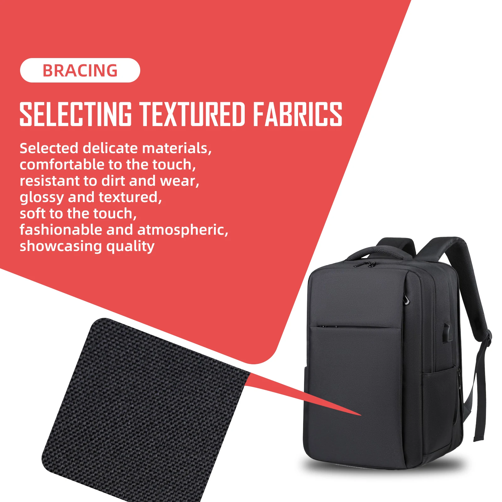 Leisure Business Backpack, Multi-functional USB Large Capacity Computer Bag, Travel Book Bag