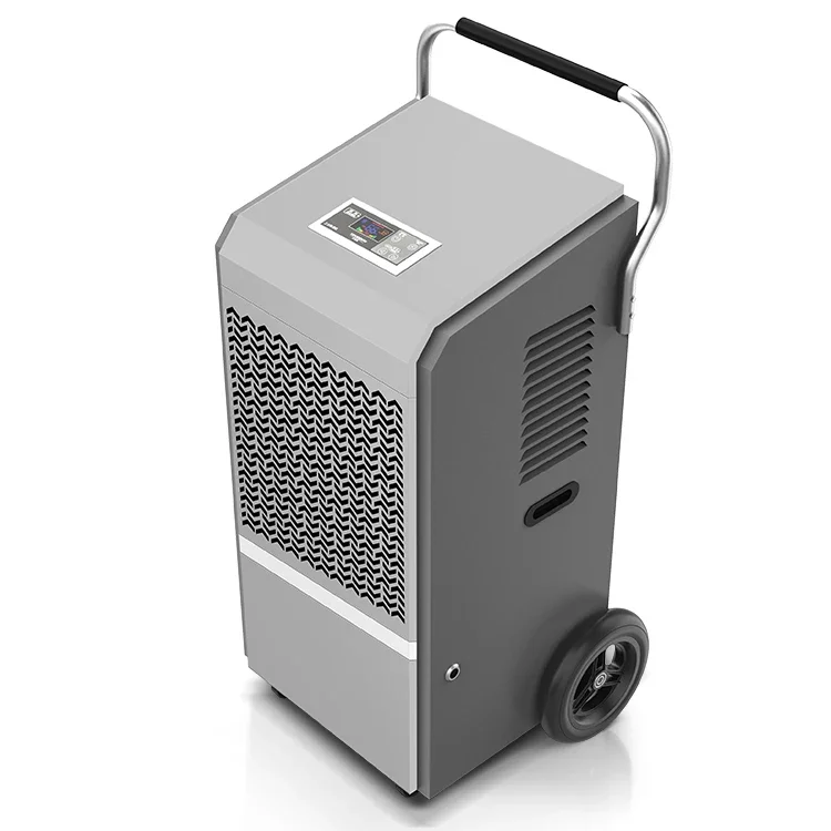 

2023 New Design Customized Logo Smart Push Handle Standing Industrial Commercial 90l Dehumidifier With Hose