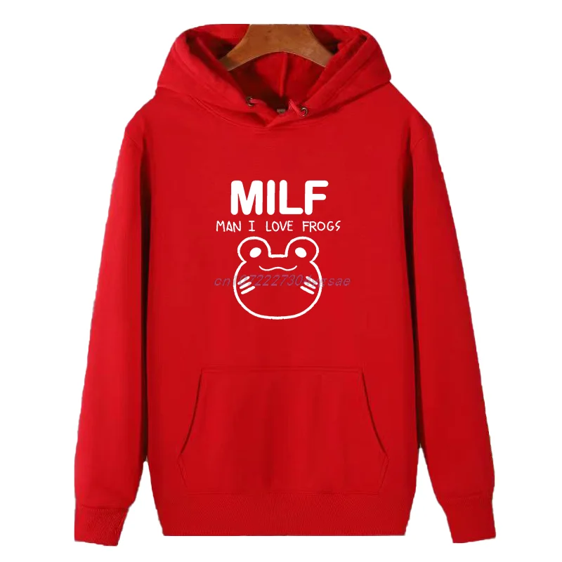 Milf Funny Meme Winter Essentials Hoodie Sweatshirt I Love Frogs New In Sweatshirts Thick Sweater Pullovers Men's Sportswear