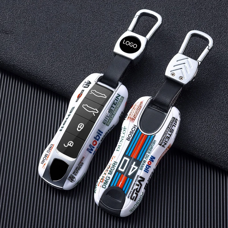 Fashion ABS High Quality Car Key Case Shell Cover Suitable for Porsche Macan 718 Cayenne Panamera 911 Taycan MARTINI Accessorie