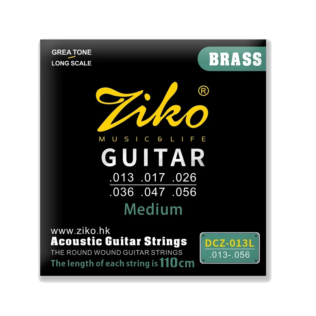 Cuerda de guitarra acústica ZIKO DCZ-013L, cuerda profesional de latón de alta calidad, accesorios para guitarra folclórica